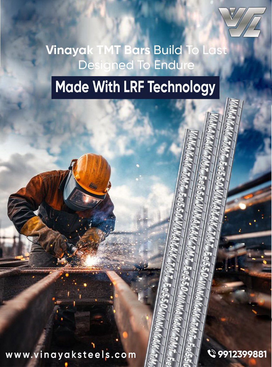 VinayakTMT's tweet image. Built to last. Designed to endure. 💪

Choose strength. Choose safety. Choose Vinayak TMT Bars.

#BuildToLast #EngineeredForStrength #VinayakTMT #StrongFoundations #ConstructionExcellence
