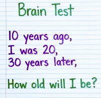 GRani11739's tweet image. 🧠  Brian test.

10 years ago, I was 20,
30 years later, 
Ho old will I be ?
#Thread #Poll #brain #Iq