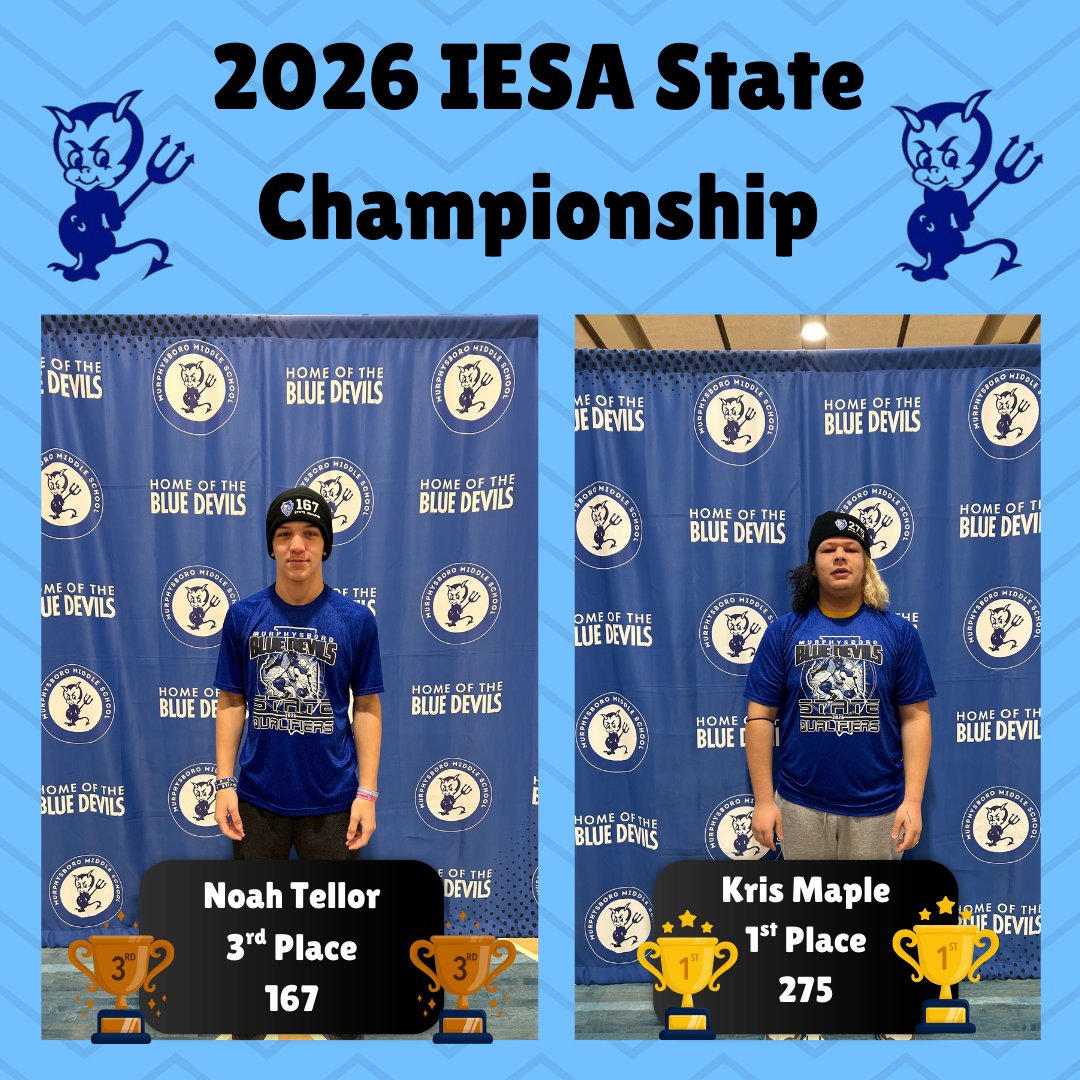 Congratulations to all of our 2026 State Championship place holders and all MMS wrestlers on a great season! We are very proud of you!