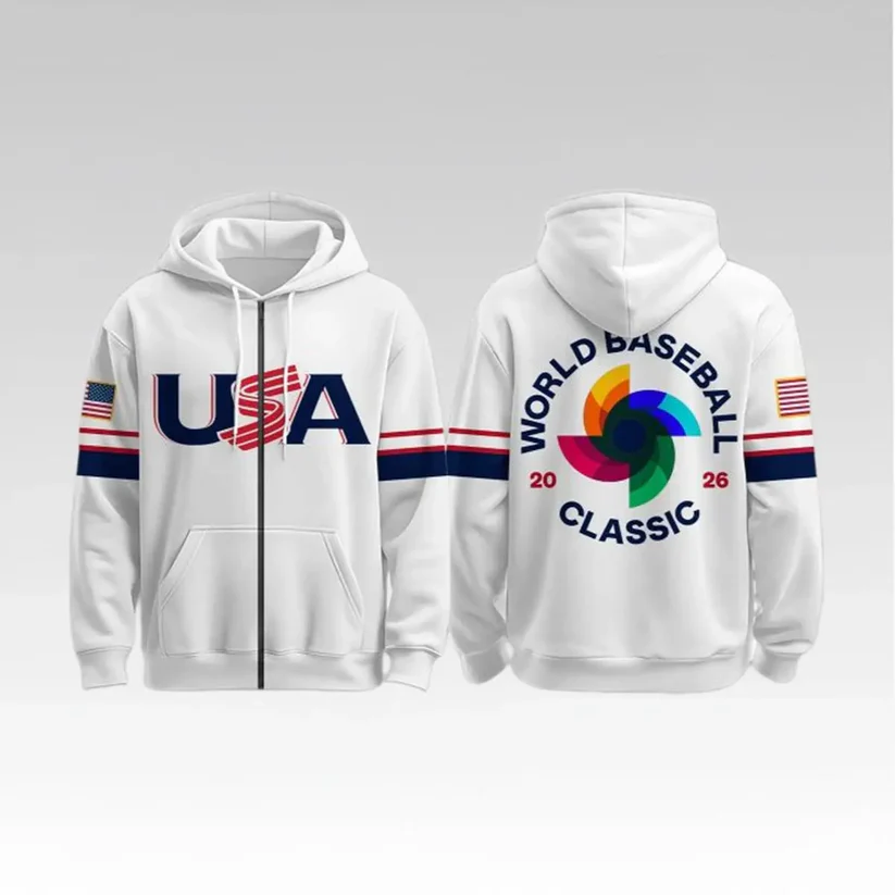 BigFireStore's tweet image. ⚾ Stand out in the 2026 USA Baseball World Baseball Zip Hoodie—a bold full-zip design with patriotic sleeve stripes and WBC 2026 back graphic. Wear Team USA pride and grab yours now. 🔥🛒 
bigfirefashion.com/products/2026-…
#USABaseball #WBC2026 #ZipHoodie #TeamUSAFans #Bigfirefashion