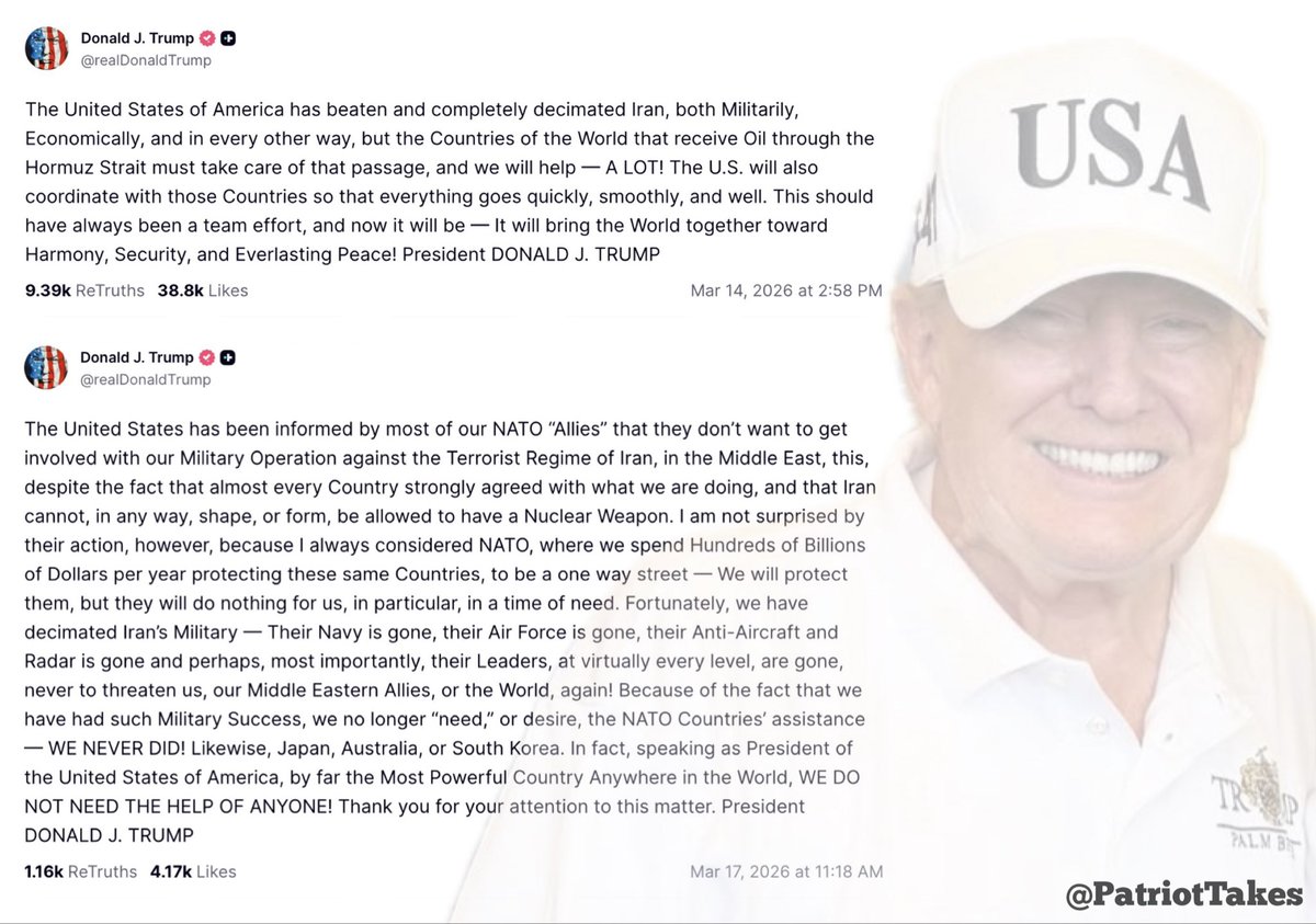 patriottakes's tweet image. Trump, 3 days ago: “This should have always been a team effort”

Trump, today: “WE DO NOT NEED THE HELP OF ANYONE!”