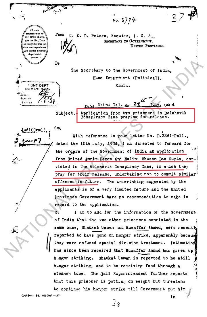 Mercy petition &amp; cooperation with Britishers by 2 communists namely Shripad Amrit Dange &amp; P. C. Joshi (founding member of the Communist party of India)

Nehru’s father also submitted the mercy petition to Britishers for his fragile baby to release in just 2 weeks imprisonment.