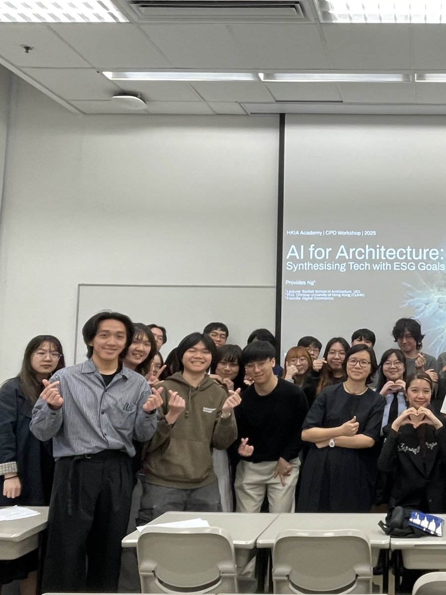 provides_ism's tweet photo. Great session today at @CUHKArchitecture on navigating architecture’s changing landscape 🌍As AI+ digital tools reshape our work, uncertainty grows, but so do opportunities to redefine and diversify our role as architects.
Thanks to Maggie for the invite and let’s keeping this 💡 https://t.co/AKqxTv5J09