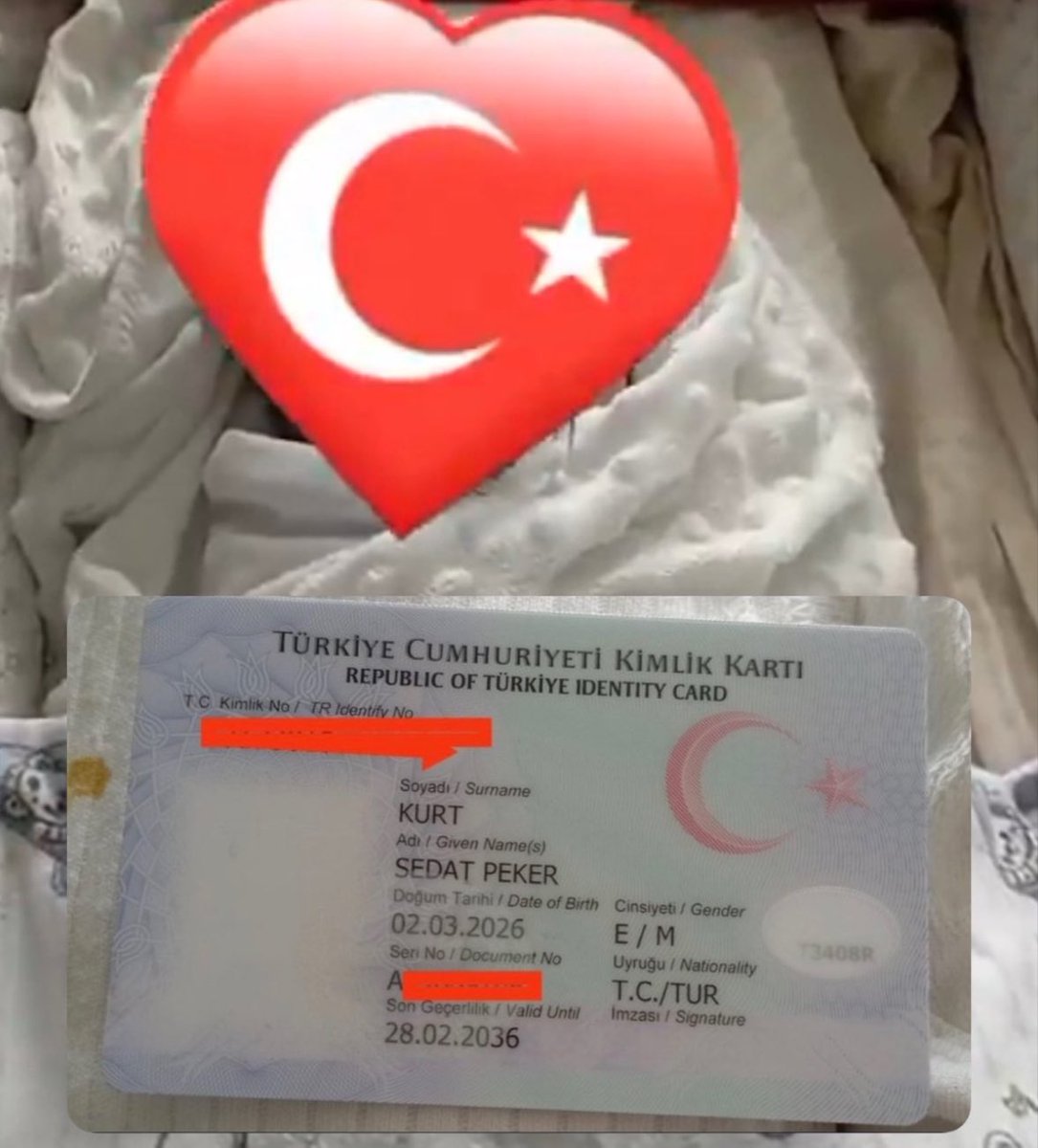 Osmaniye’de yaşayan bir vatandaş, yeni doğan bebeğine “Sedat Peker” adını verdi.