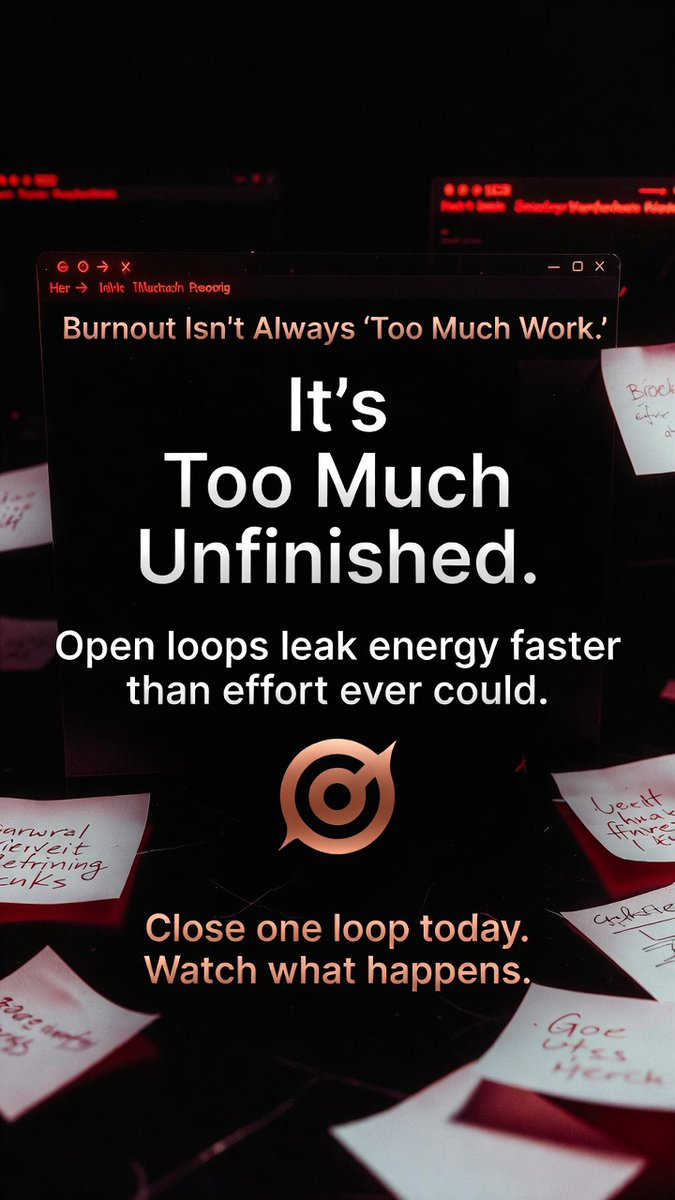 rebelfilosopher's tweet photo. The thing draining you might not be effort. It’s incompletion.”

“What’s your biggest open loop?” https://t.co/FxIdA7w4KR
