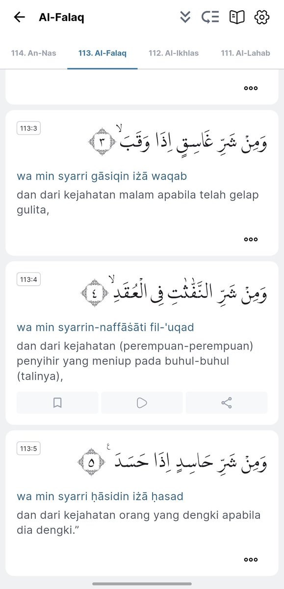 sunrisecatboii's tweet photo. @rois_arbisaid @hanifproduktif buat yg muslim mesti hati2, jangan terlalu percaya kalo sihir itu gaada karena di Q.S. Al-Falaq (ayat 4) aja kita disuruh minta perlindungan kepada Allah dari penyihir, di pic ke 2 itu tafsirnya menurut Ibnu Katsir btw https://t.co/NlzU26HZXH