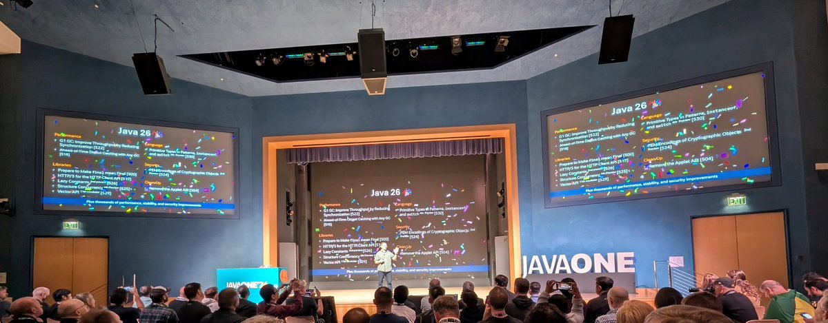 Java 26 just got released today! 🥳☕ It was announced here, at JavaOne 2026.

#Java #JavaOne #JavaOne26