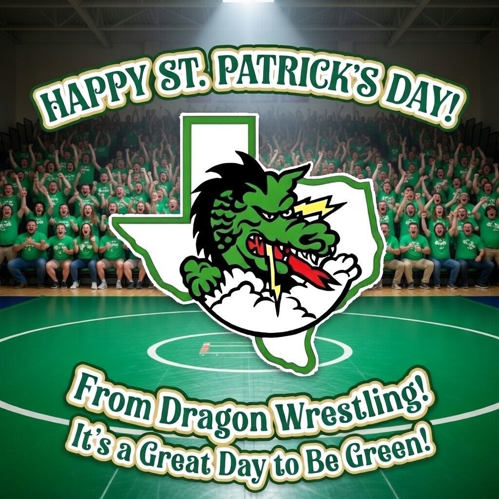 DragonWrestling's tweet photo. ☘️Happy St. Patrick’s Day☘️
IT’S ALWAYS A GREAT DAY TO BE GREEN! 🟩😉
You also know what that means…it’s @NCAA #MatMadness time! NCAAs start in 2 days on @ESPN!
@CABCSLC @SLCAthletics @Carrollisd @WrestlingTexas @carrollathleticboosterclub https://t.co/nHIHdjKdlE