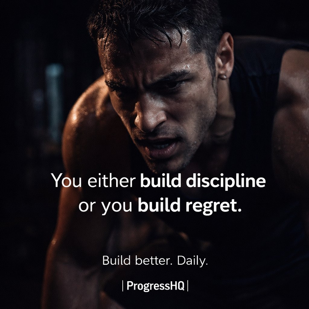 ProgressHQDaily's tweet image. Discipline isn’t optional.
You’re building something either way.
Discipline…
or regret.
Every decision moves you in one direction.
Choose carefully.
Build better. Daily.
#ProgressHQ #Discipline #Regret #ExecutionMode #MomentumMatters #BuildBetterDaily #ConsistencyWins #Self
