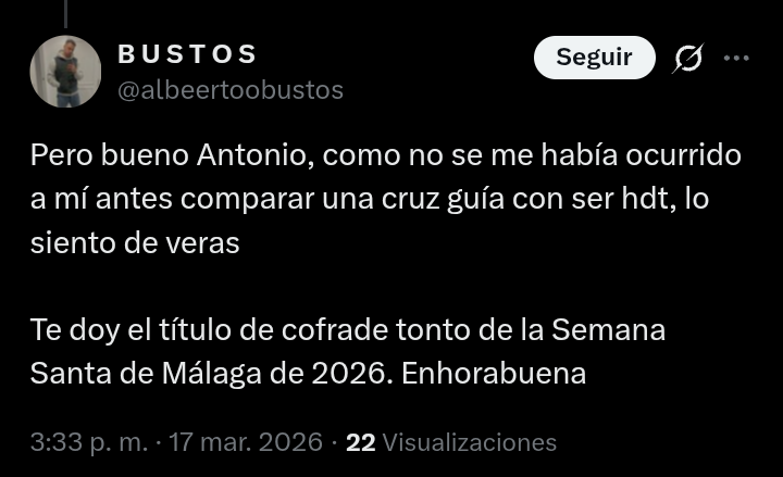 antonio_cas71's tweet photo. En las #cofradíasmlg abundan estos LISTOS FALTONES cofrades.

Ni han conocido ni conocen a Jesús.

Llevar una cruz guía a dos manos es una penitencia muy superior a meter el hombro bajo el varal.

Y el nazareno que presta ese servicio a la hdad. no se arremanga. https://t.co/wylN0eu6mf