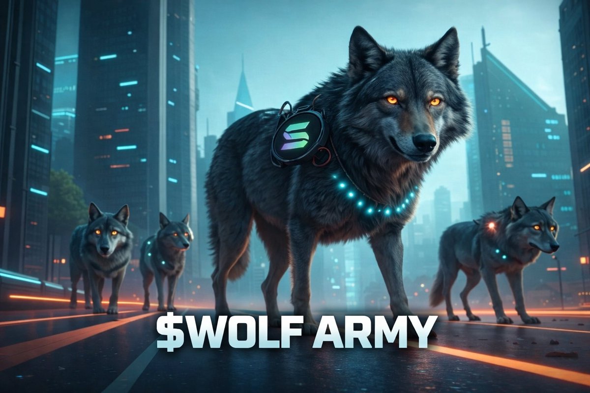 WolfArmybravos's tweet photo. 🐺 The pack is forming…
Not just another meme.
Not just another token.
This is an ARMY.
Built on ⚡ Solana speed
Driven by the wolf mentality
Early wolves eat first.
$WOLFARMY 
#Solana #Memecoin #Crypto #1000x https://t.co/YLF7Ip7VCX