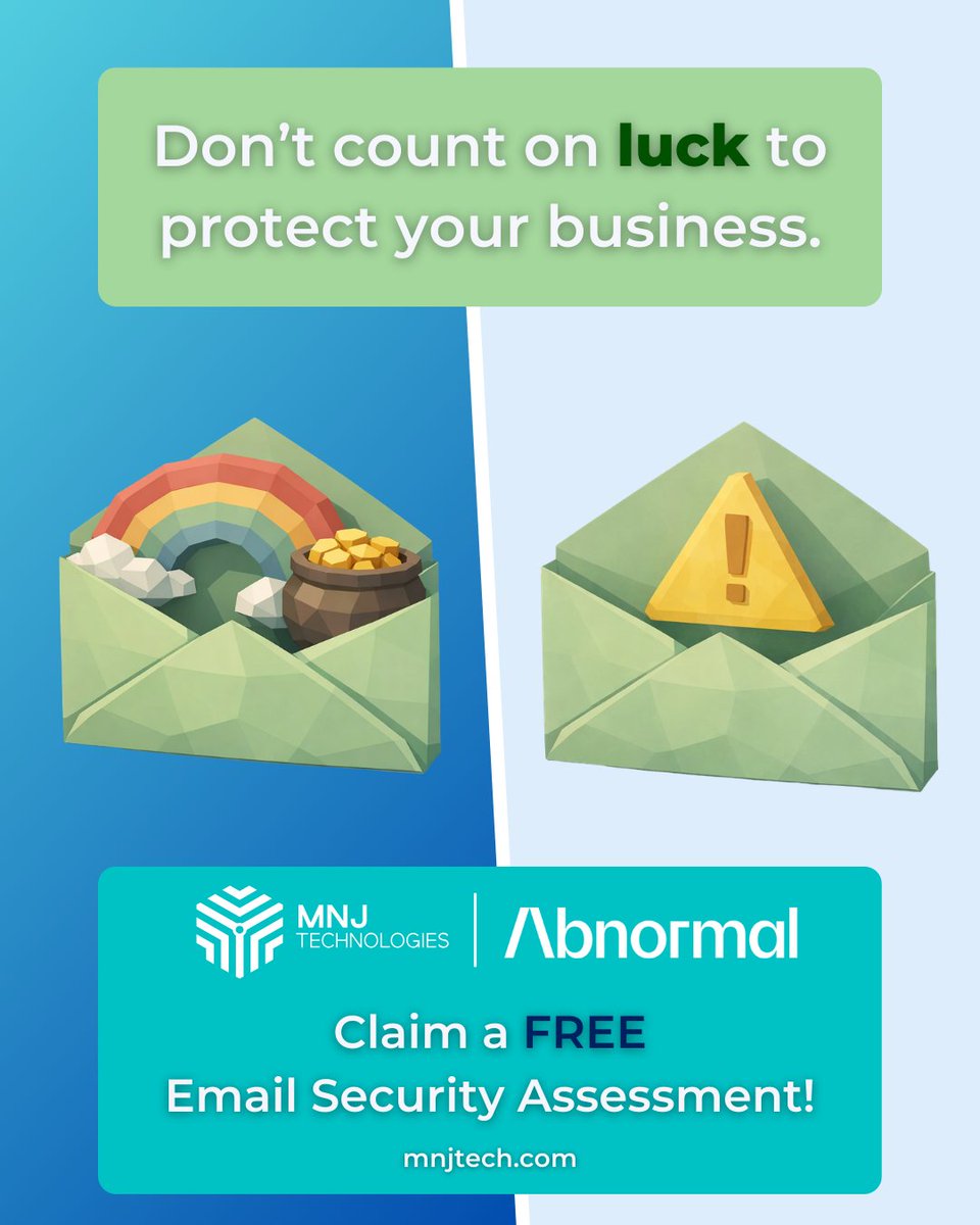 MNJTechnologies's tweet image. Business data security isn’t about luck—it’s about taking the right precautions.

Cleaner inboxes mean fewer attacks, and MNJ’s latest good luck charm is @AbnormalAI. 

#MNJTech #EmailSecurity