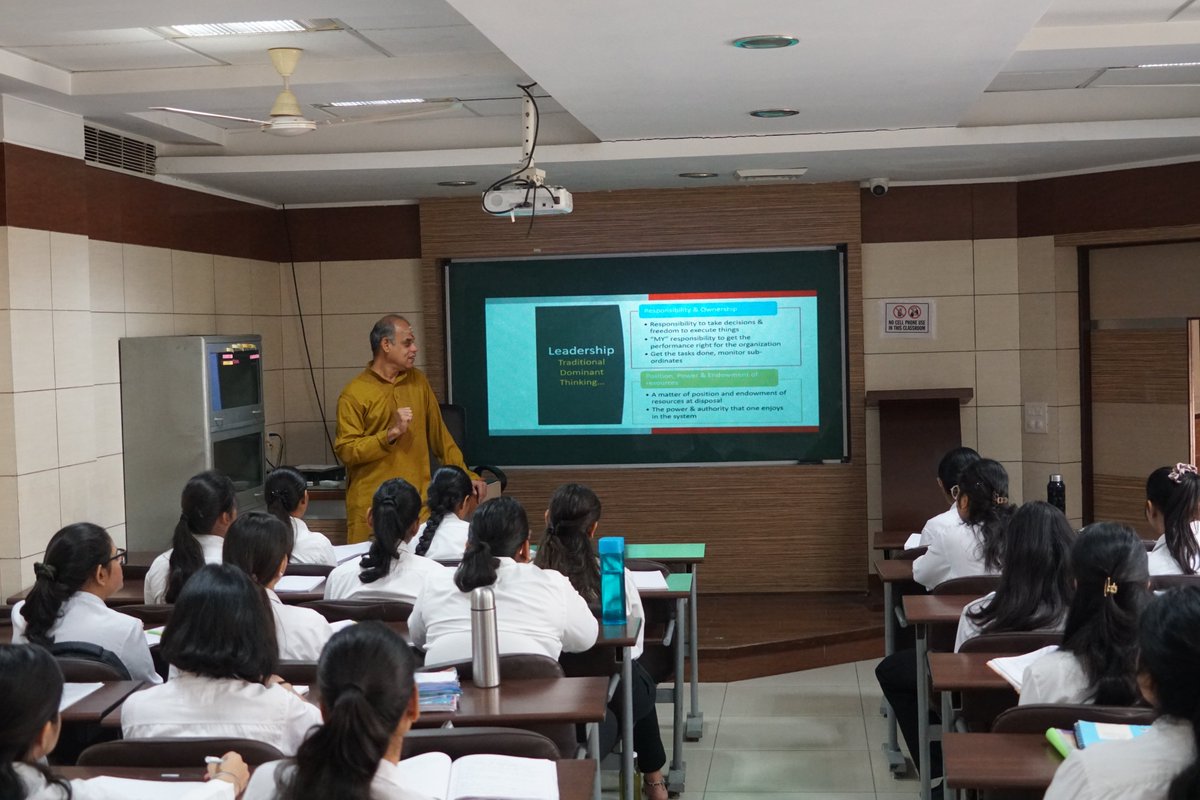 SriSIIM1's tweet photo. Prof. B. Mahadevan, former faculty member at Indian Institute of Management Bangalore and Governing Council Member of SRISIIM, visited the SRISIIM campus on 16 March 2026. He engaged with students through an insightful lecture on “Leadership and the Significance of the Bhagavad Gita,” highlighting the evolving dimensions of leadership and the enduring relevance of the Bhagavad Gita in contemporary leadership and management studies.