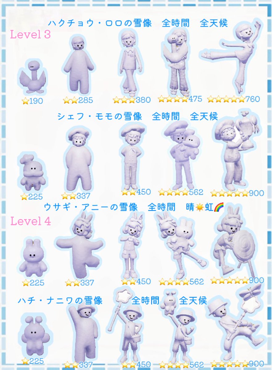 ☃️雪像全71種☃️ アニーちゃん 晴れ☀️の日 ヴァンニア 雨☔️の日