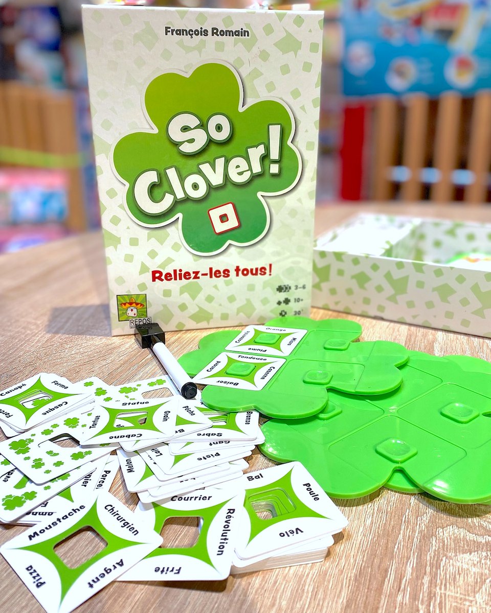☘️ Aujourd’hui, on célèbre la #SaintPatrick... et quoi de mieux qu'un #jeu qui met les #trèfles à l'honneur ? ☘️
Voici So Clover, un jeu de société coopératif et ultra convivial à partager en famille ou entre amis dès 10 ans : bit.ly/4bfLyPs