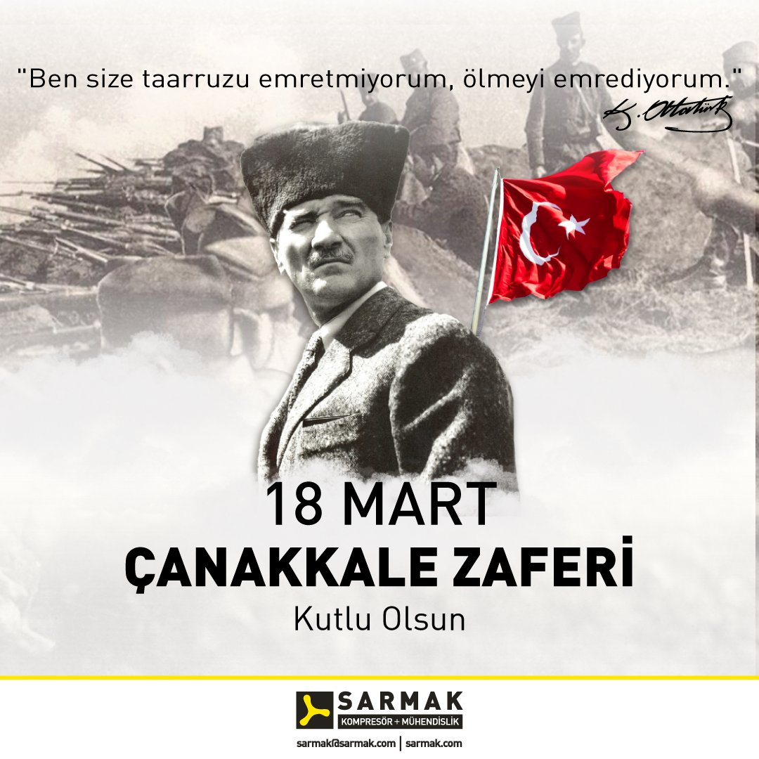 18 Mart Çanakkale Zaferi ve Şehitleri Anma Günü kutlu olsun.

#sarmak #18Mart #ÇanakkaleZaferi #ŞehitleriAnmaGünü