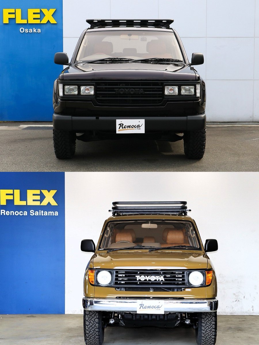 flexcarlife's tweet photo. 理想のRenoca、どっち派？🚘👀

1️⃣角目106 ボルドー×60フェイス
ランクル100の快適性とレトロな渋さを融合！
https://t.co/emiZAcCbFI
2️⃣丸目95プラド オリーブ×アメリカンクラシック
ラック装備でキャンプも街乗りも充実！
https://t.co/jVGOhpZjjs

角目106派→❤️
丸目95派→🔄
#ランクル #Renoca https://t.co/bZCDlOqmnF