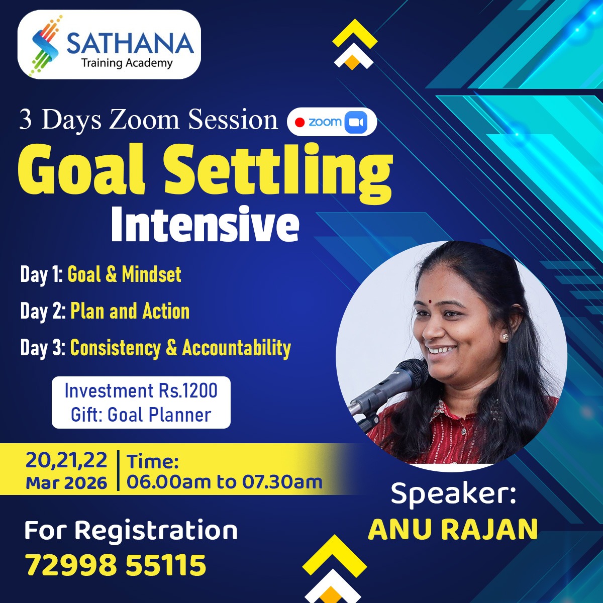 Ideapluskv's tweet photo. 𝗚𝗼𝗮𝗹 𝗦𝗲𝘁𝘁𝗶𝗻𝗴 𝗜𝗻𝘁𝗲𝗻𝘀𝗶𝘃𝗲
Trainer : 𝗔𝗻𝘂 𝗥𝗮𝗷𝗮𝗻 𝗖𝗘𝗢, 𝗛𝗔𝗣𝗣𝗬 𝗛𝗥
Zoom Session
Date : 20,21,22,March 2026
Time : 6:00 AM to 7:30 AM
Investment ₹1200/-
For Registration  72998 55115
Idea Plus
HR and Business Solutions
Chennai.
For branding-9489689584 https://t.co/qnJ6CbWg6K