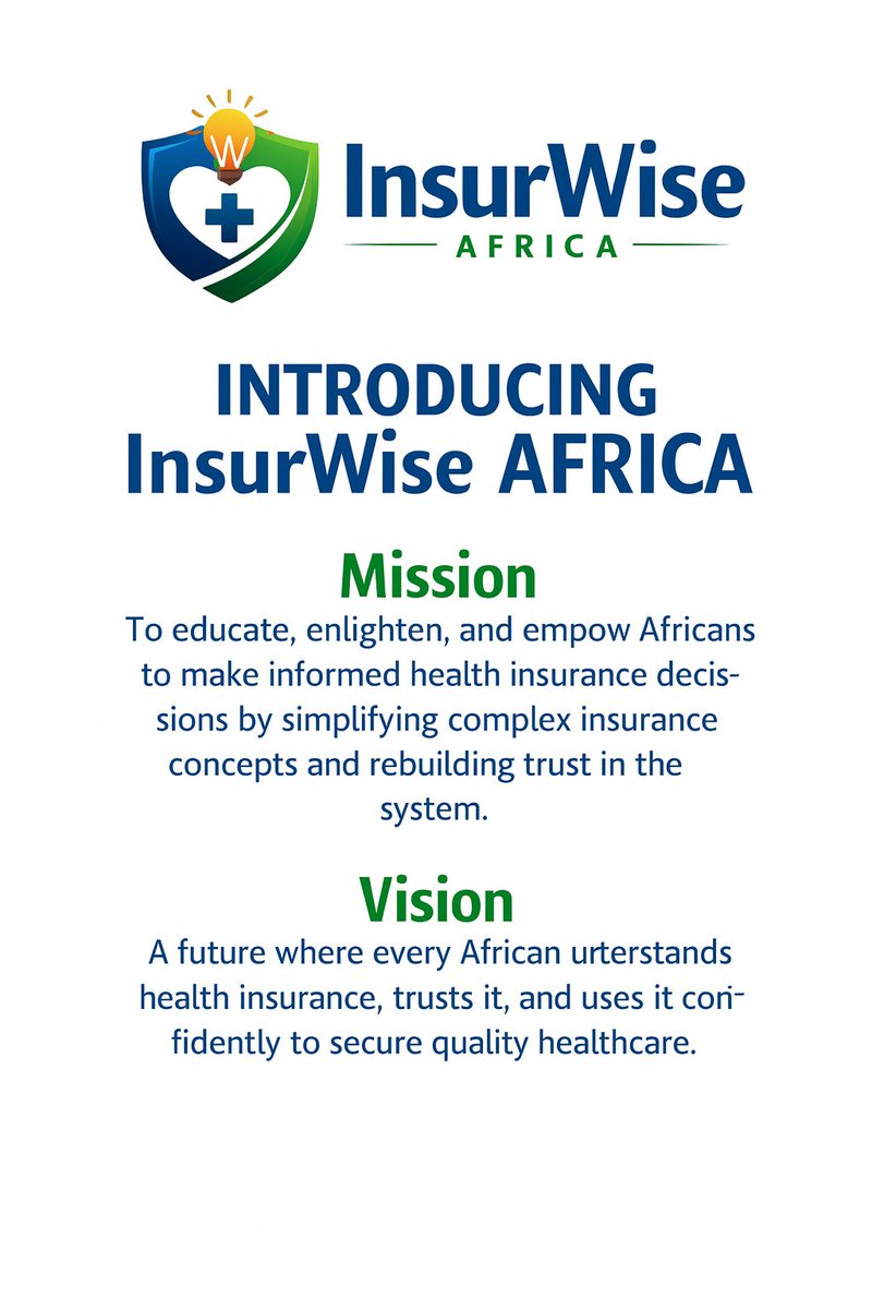 Insurwiseafrica's tweet photo. Welcome to InsurwiseAfrica! Your go-to hub for all insurance tips across Africa.

We provide:
Our Services Include: 
* Health plan comparison
* HMO advisory &amp; enrolment
* Cooperate Training 
* Insurance literacy education.

#HealthInsurance #InsurWiseAfrica 
#Healthinsurancetips https://t.co/ugFVOJQ4Qw