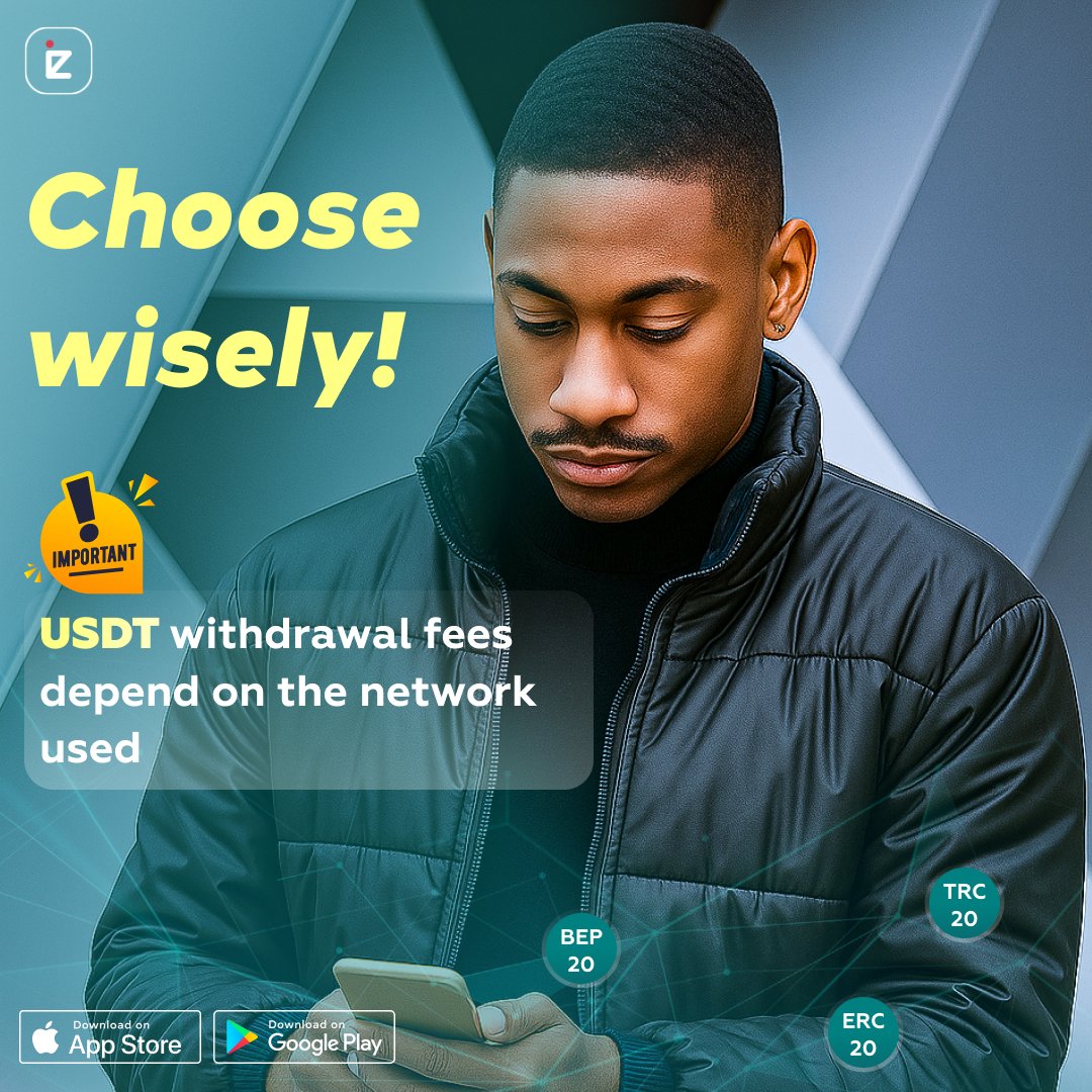 💡 USDT transfer fees aren't always the same.

They mostly depend on the network you use (TRC20, ERC20, etc.).

👉🏾 Always double-check the network before sending.

#CryptoEducation #IZICHANGE