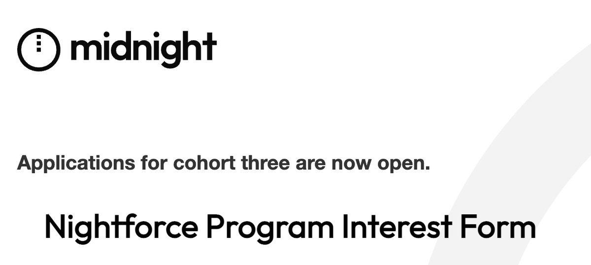 BanHolly's tweet photo. Midnight Network is welcoming recruits (ambassadors) to @MidnightNtwrk 

Nightforce Cohort 3.   All you need to do is apply. If you’re interested in the application form, it will be in the comments below. https://t.co/39dkGXNeOk