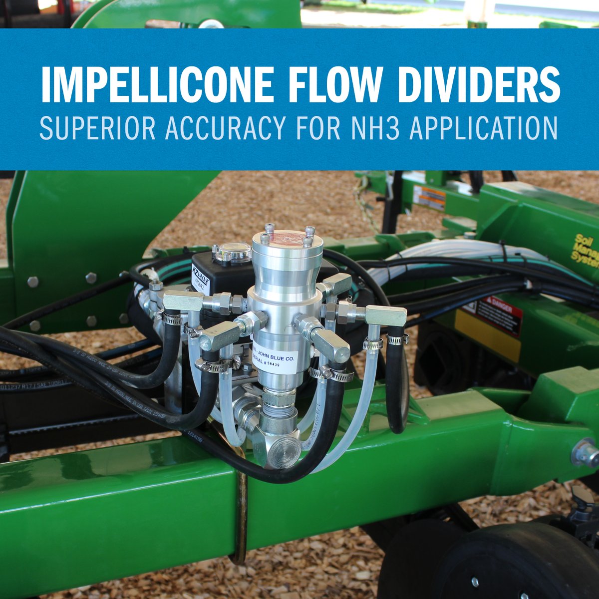 Meet the John Blue Impellicone - a trusted solution for precise NH3 distribution in the field. Designed for accuracy and flexibility, it helps deliver consistent application every pass. 

Learn more: bit.ly/3v9qUrG 

#johnblue #impellicone #flowdivider
