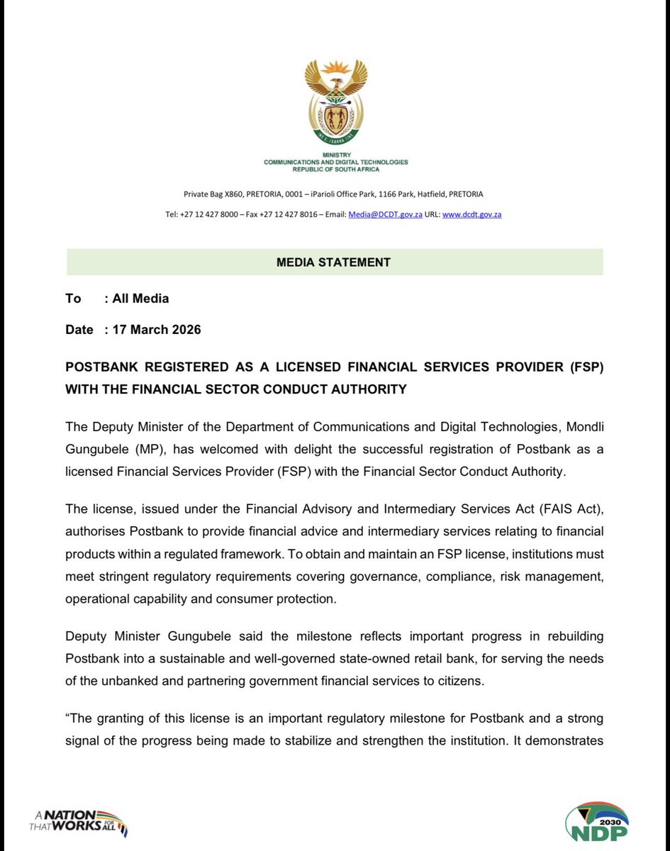 Dept of Communications & Digital Technologies tweet media