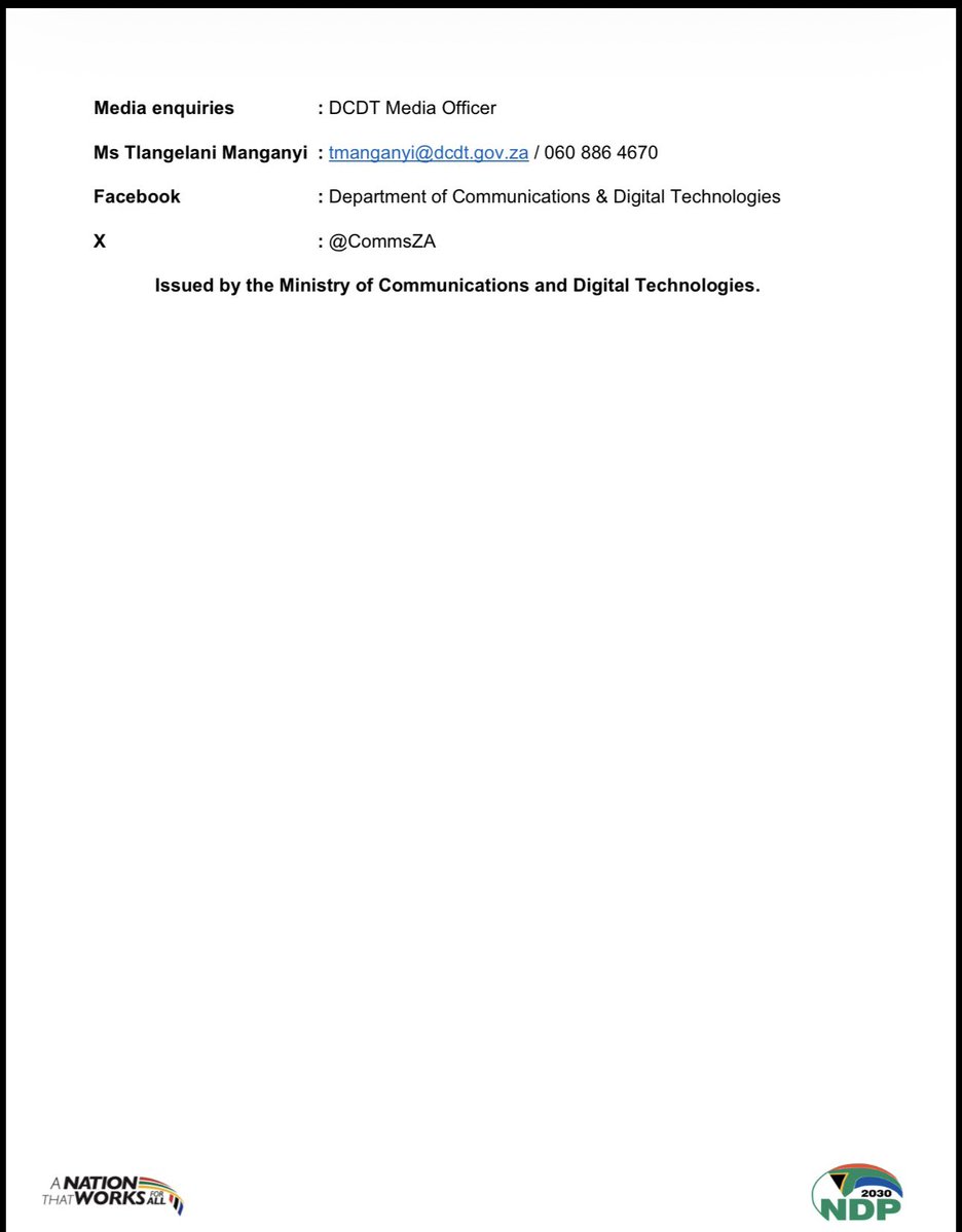 Dept of Communications & Digital Technologies tweet media