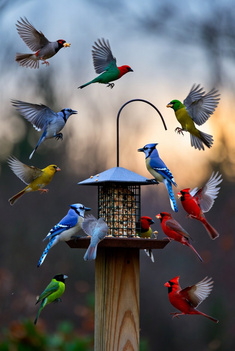WordedTruths's tweet image. at the feeder, birds
each flies, and what it needs takes
at dusk, all #partake

#vss365
#haiku