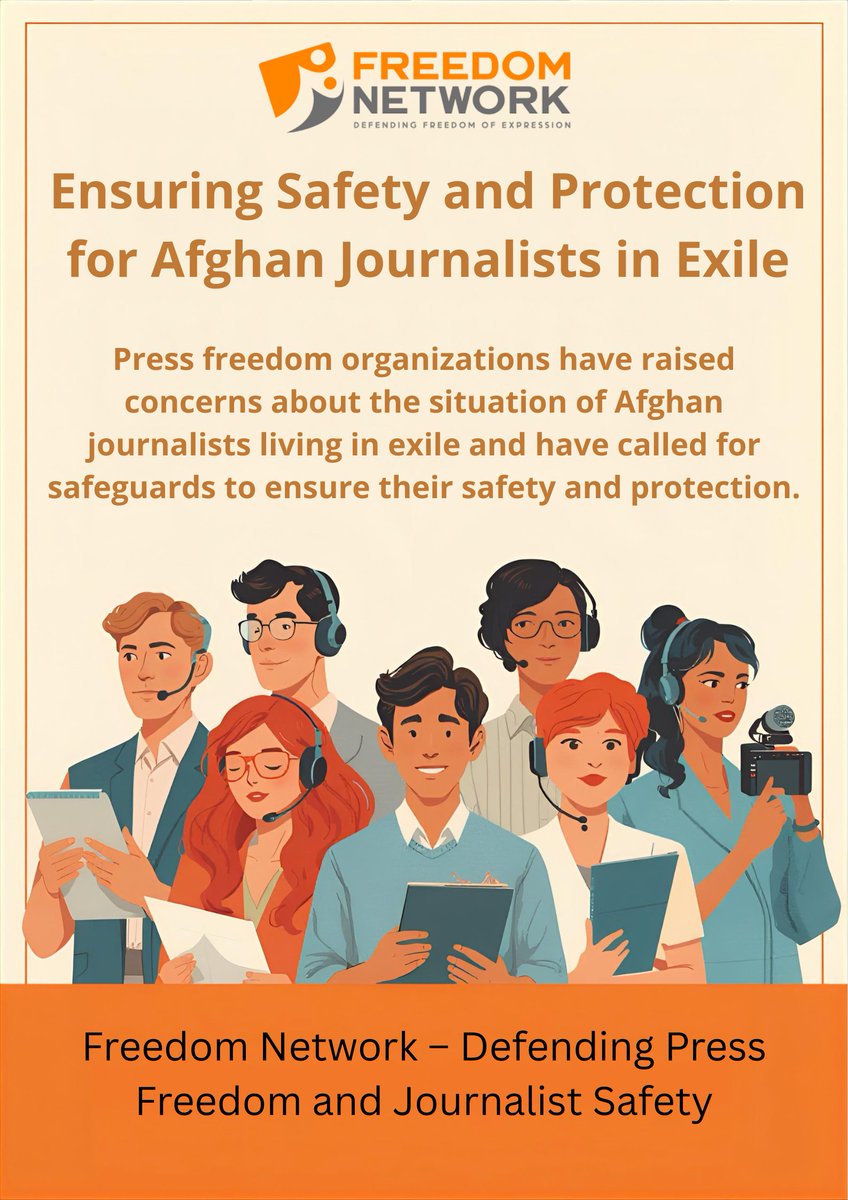 pressfreedompk's tweet image. Press freedom organizations express concern over the situation of Afghan journalists in exile in Pakistan, citing reports of arrests, detention &amp;amp; deportation. They call for measures to ensure safety, protection &amp;amp; respect for human rights obligations. 
#FreedomNetwork
