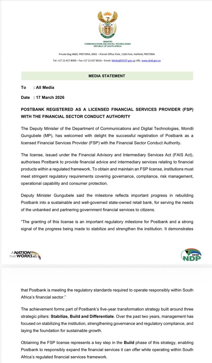 Mondli Gungubele, MP tweet media