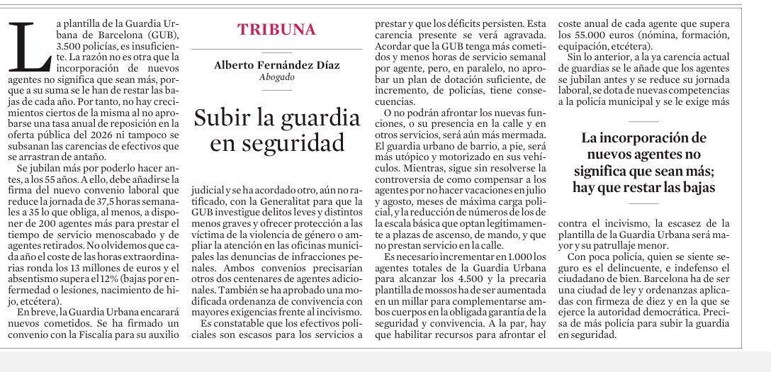 Os acompaño mi artículo de hoy publicado en La Vanguardia.
