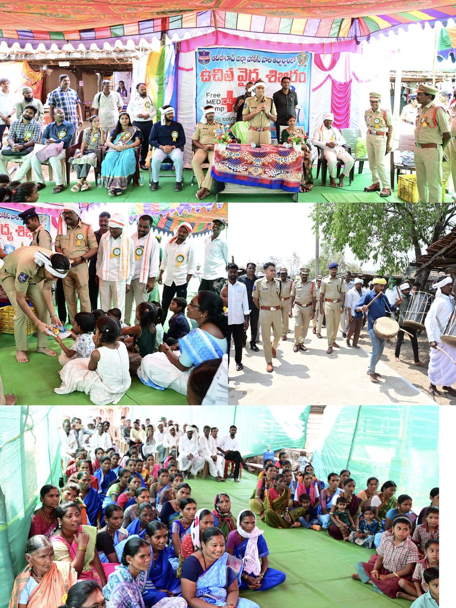 adilabad_sp's tweet photo. 🚑 Free #MedicalCamp organized for tribal communities at Palavagu Hamlet, Kundaguda (Sirikonda Mandal), #Adilabad. Around 100 villagers received free medical checkups and medicines. Awareness given on education 📚, health 🏥, road safety 🛣️ and ganja eradication 🌿.
#FreeMedical https://t.co/1Jbpjfz2ud