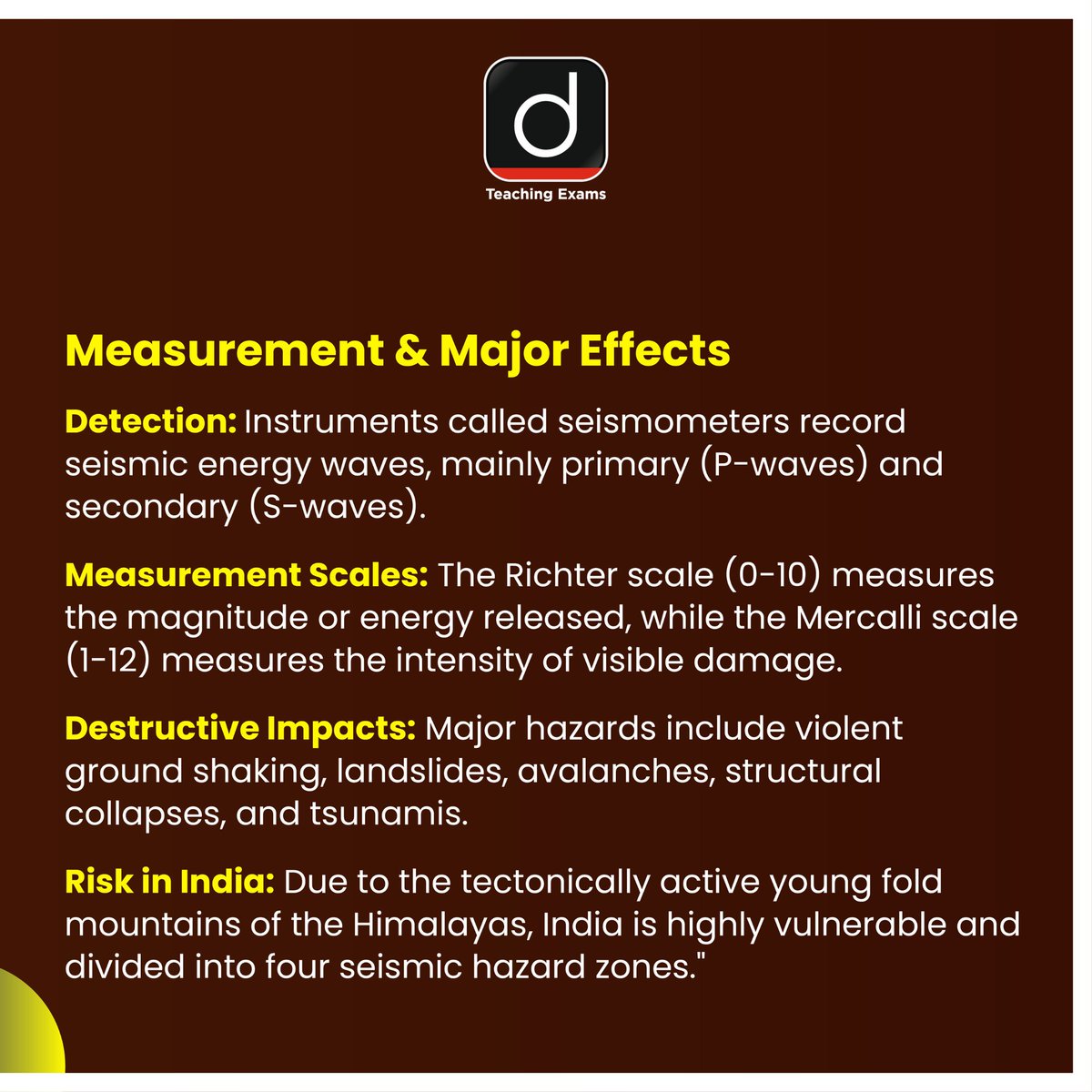 Drishtiteaching's tweet image. Earthquakes reveal the dynamic forces shaping our planet. From tectonic plate movements to seismic belts, understanding them helps us prepare for natural hazards.

#Earthquake #Geography #Seismology #TectonicPlates #DisasterManagement #PhysicalGeography