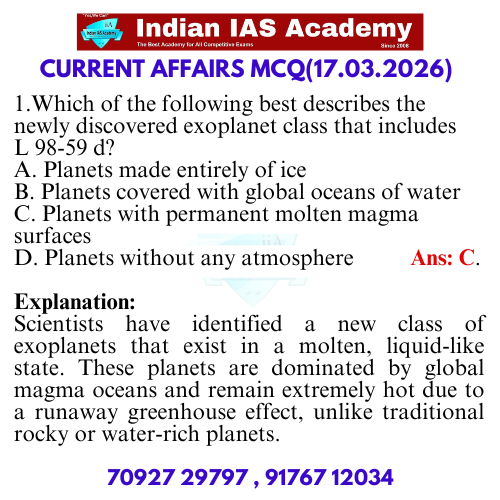 IIA_Academy's tweet photo. Indian IAS Academy current affairs MCQ (17.03.2026)#UPSC#IAS #TNPSCgroup1 #TNPSCGroup2#mrbpharmacist #upsc2026 #tnpscgroup4 #banking#gpat2026 #niperexam #druginspector #rrb #PharmacyExamPrep#NIPERpreparation #rrbpharmacist2026 #pharmacistexamstrategy #indianiasacademy #UPSC2026 https://t.co/ti6sAH9WwP