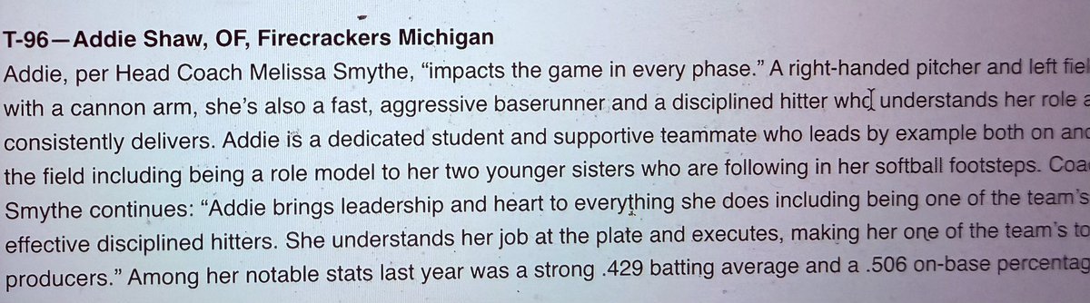 Congrats to my teammate making the <a href="/LineDsoftball/">Line Drive Media</a> top 100!!! Way to go Addie!!
<a href="/FCsmythe2012/">Firecrackers MI- Smythe 13U</a>