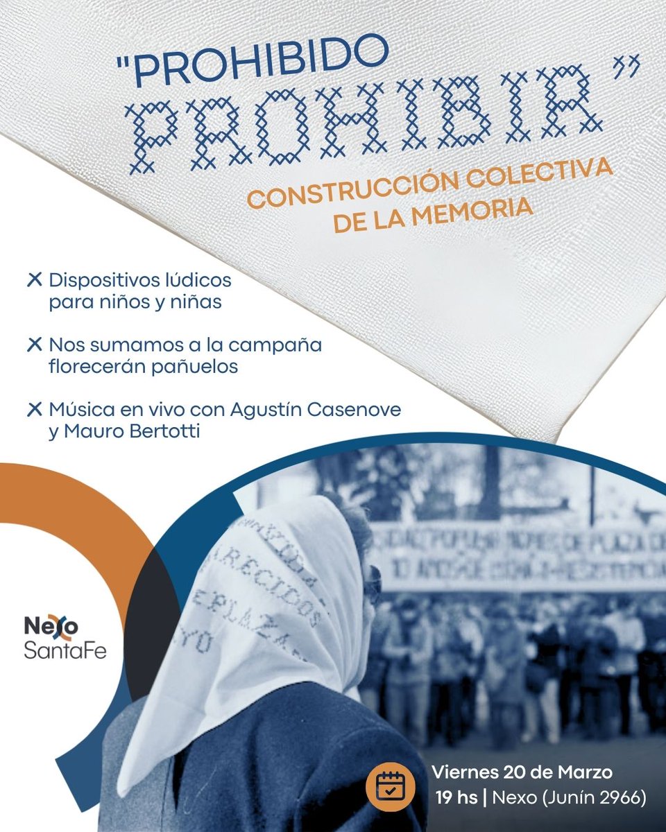NexoSForg's tweet photo. 🤍En el Mes de la Memoria, y a 50 años del golpe de Estado de 1976, desde Nexo abrimos la casa para seguir construyendo colectivamente memoria, verdad y justicia.

El viernes 20 te esperamos para compartir una jornada cultural con distintas propuestas 
⬇️ https://t.co/XU8G5PQOrT