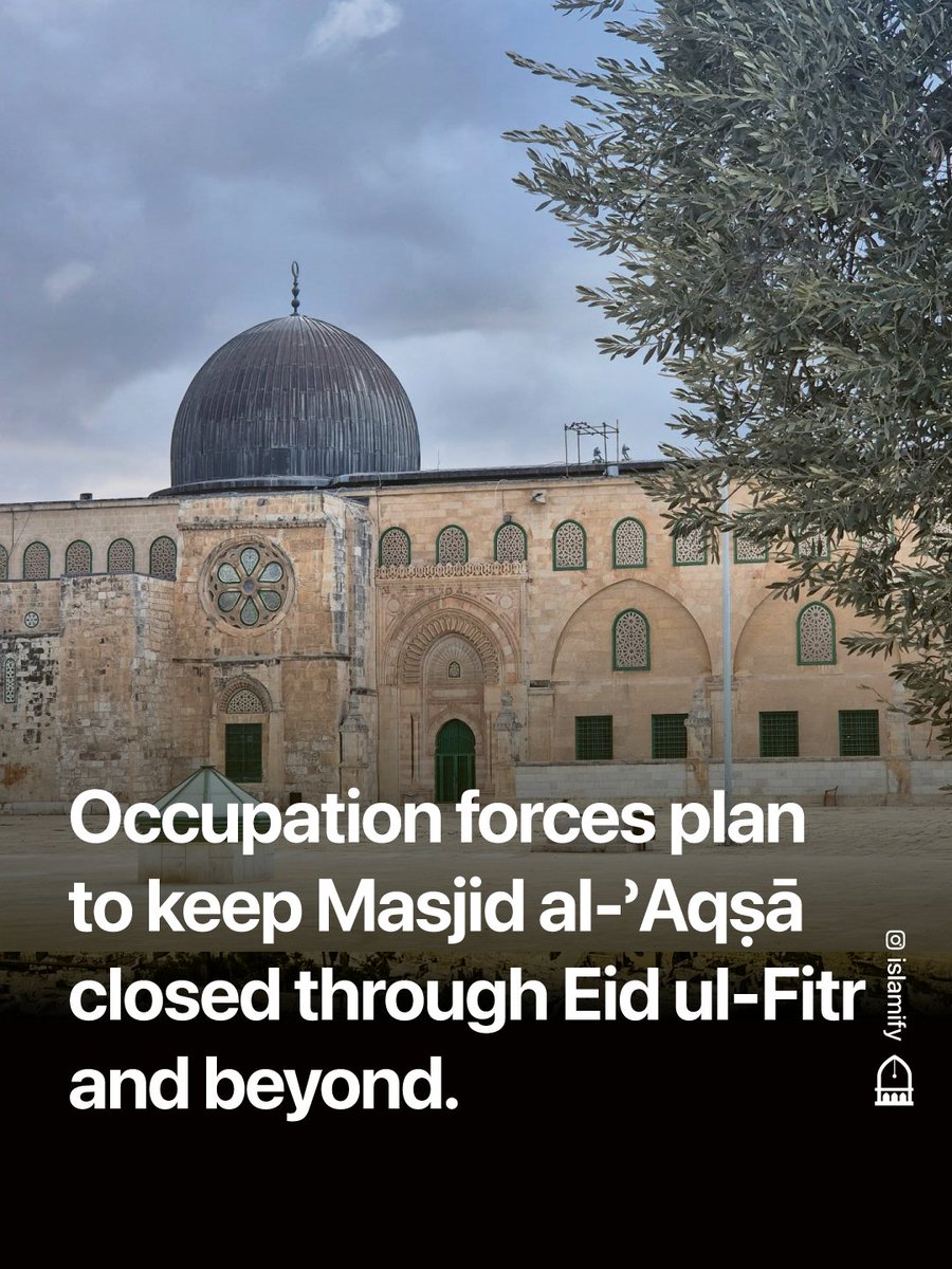 The Israeli occupation forces plan to keep Masjid al-ʾAqṣā closed through Eid ul-Fitr and beyond.

The masjid has been forcibly closed for over two weeks during Ramaḍān, denying Muslims from praying in one of Islam's holiest sites.