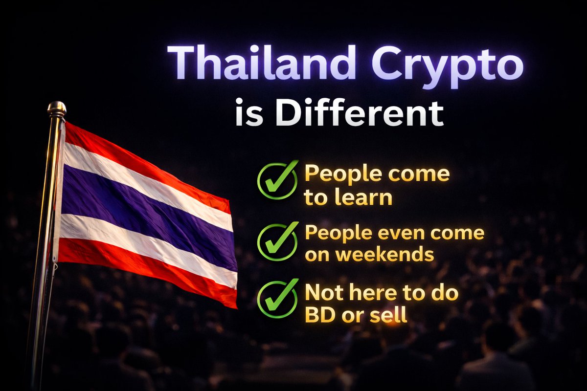 วงการคริปโตในไทย ถือว่าโคตรน่าสนใจมากเทียบกับประเทศอื่นๆ
✅ คนมาเพื่อเรียนรู้ หาโอกาสใหม่ๆ
✅ คนยอมสละเวลามา แม้กระทั่งวันหยุด เพื่อมาเรียนรู้
❎ ต่างกับอีกหลายประเทศ ที่คนมางานเพื่อ network หา partnership ขายของ หรือมาตามคำสั่งเจ้านาย และแทบไม่มีทางมาวันหยุด

1/9 🧵👇