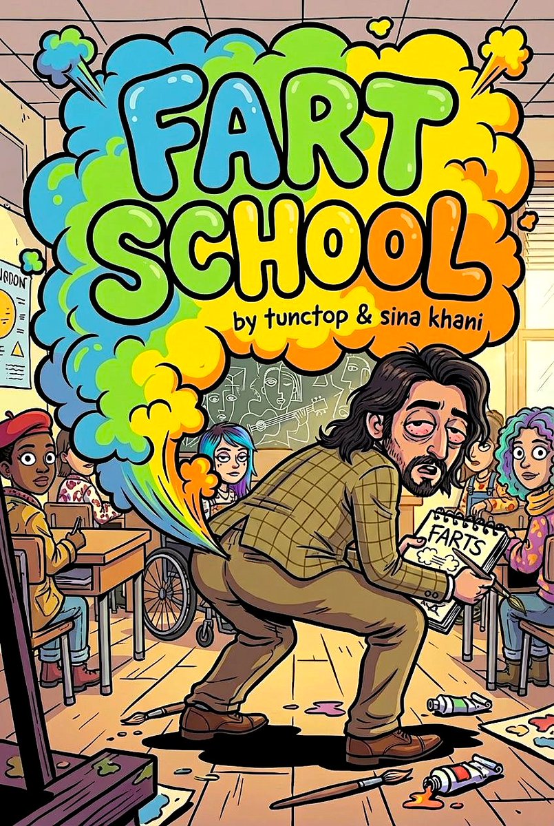 Radioneverno's tweet image. radioneverno.blogspot.com/2026/03/fart-s… New article on ´Fart School´, a publication of @sinakhani &amp;amp; TuncTop #comic #Mag #graphicdesign #design