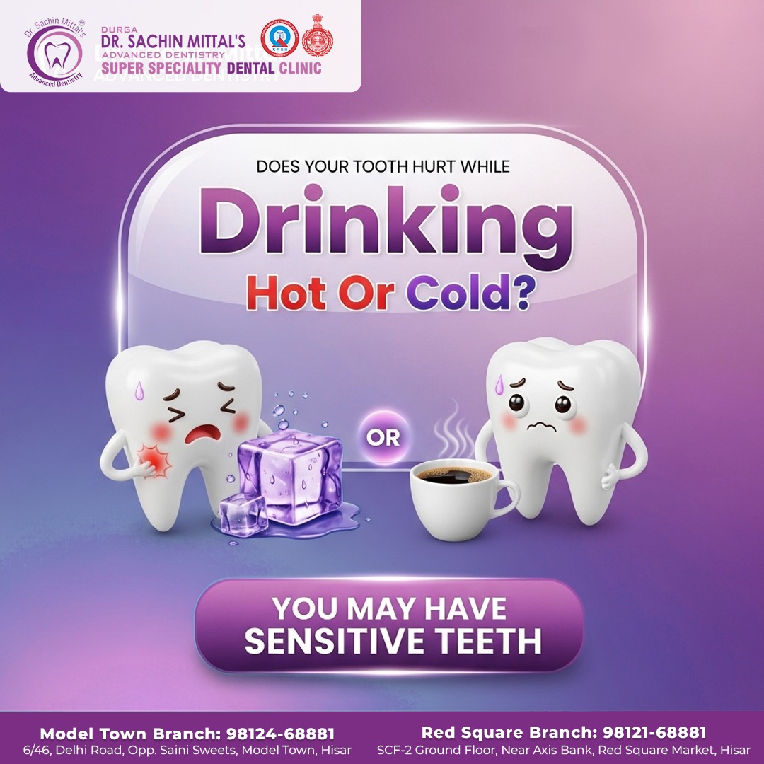 dentalimplanthi's tweet image. Tooth pain while drinking hot ☕ or cold 🧊?
⚠️ It could be sensitive teeth.
Don’t ignore it—treat it early for a pain-free smile 😁
#SensitiveTeeth #ToothPain #DentalCare #OralHealth #SmileCare