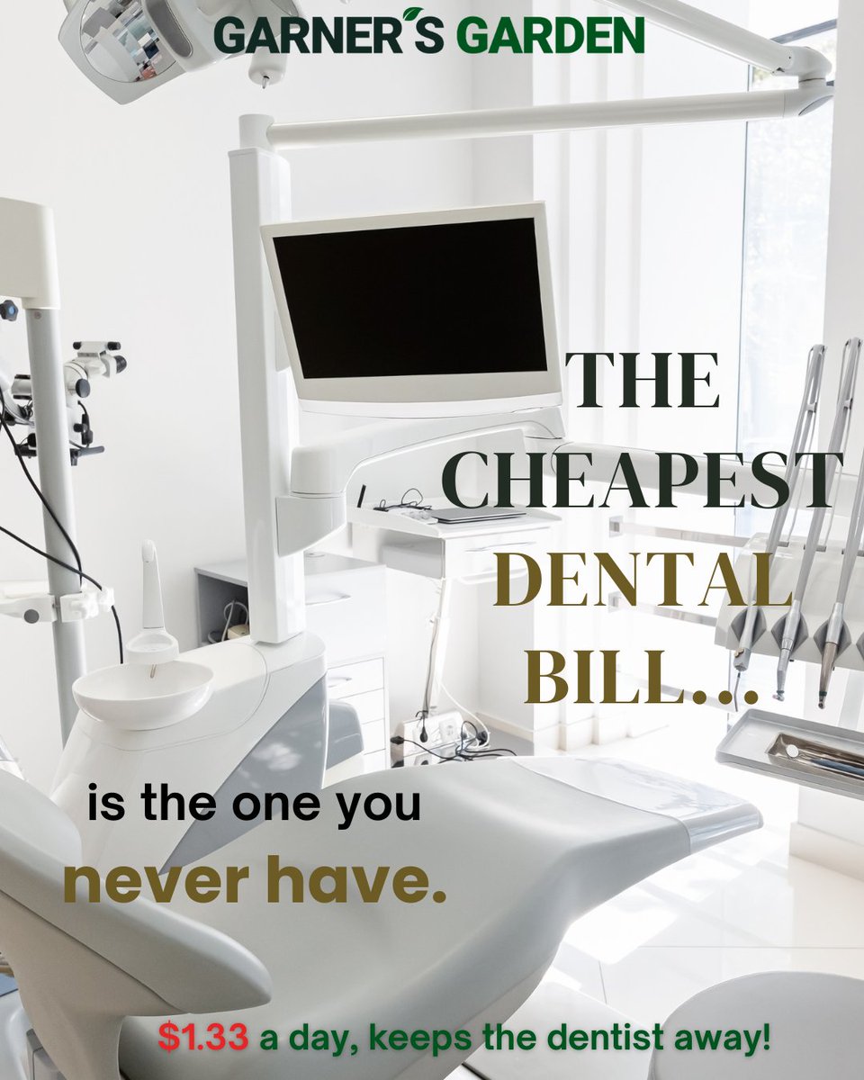 Garners_Garden's tweet image. Dental bills are hitting record highs. Why wait for a painful, expensive emergency? With just $1.33 a day, our Oral Care line keeps the dentist away. Invest in your health naturally with organic, mineral-rich protection that saves you thousands. #DentalHealth #SaveMoney #OralCare