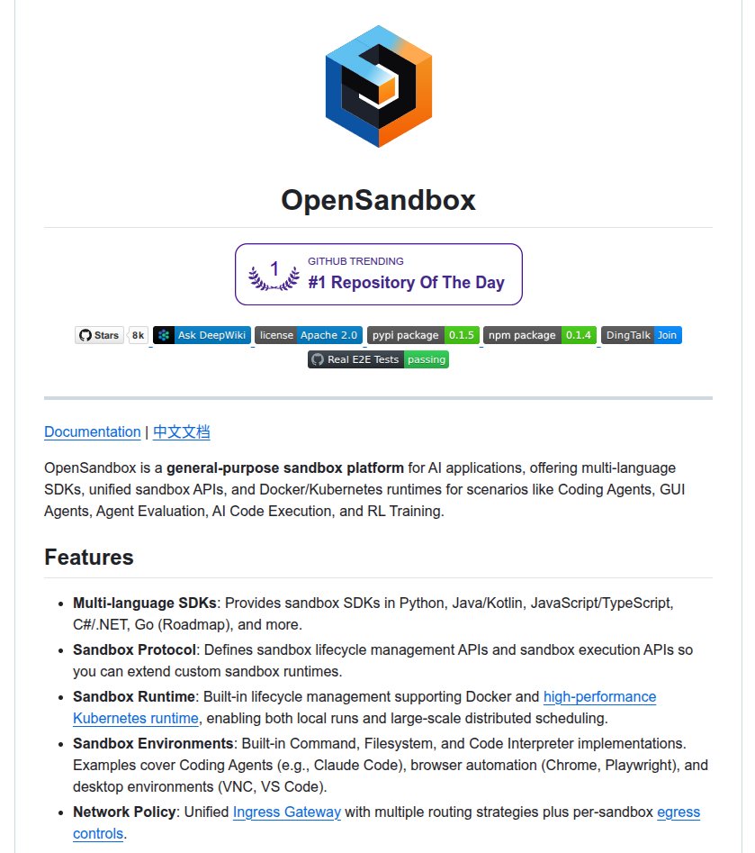 Alibaba just open-sourced OpenSandbox ( a general-purpose execution environment ) to give AI agents an isolated environment to run code safely.

8k+ Github stars ⭐️

This stops your AI Agent based applications from accessing your actual host infrastructure.

By removing the
