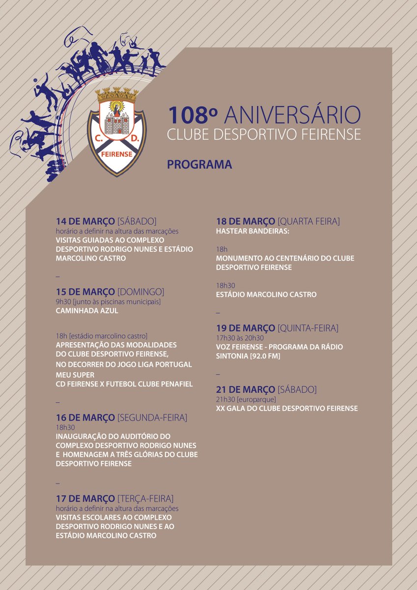 cdfeirenseofc's tweet photo. 📢 Programa Atualizado – 108 Anos 💙

O programa das comemorações foi modificado. Consulta a versão atualizada e junta-te a nós nesta celebração!

#108AnosFeirense https://t.co/W4ZfPmGrD9