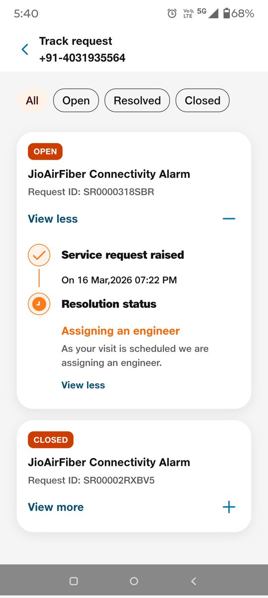 Md_Azeem's tweet photo. @JioCare No engineer is assigned, it's been two days, local internet provider comes within an hour. You guys are looting ppl.
Next month onwards I'm switching to airtel https://t.co/twV1ghcvIS