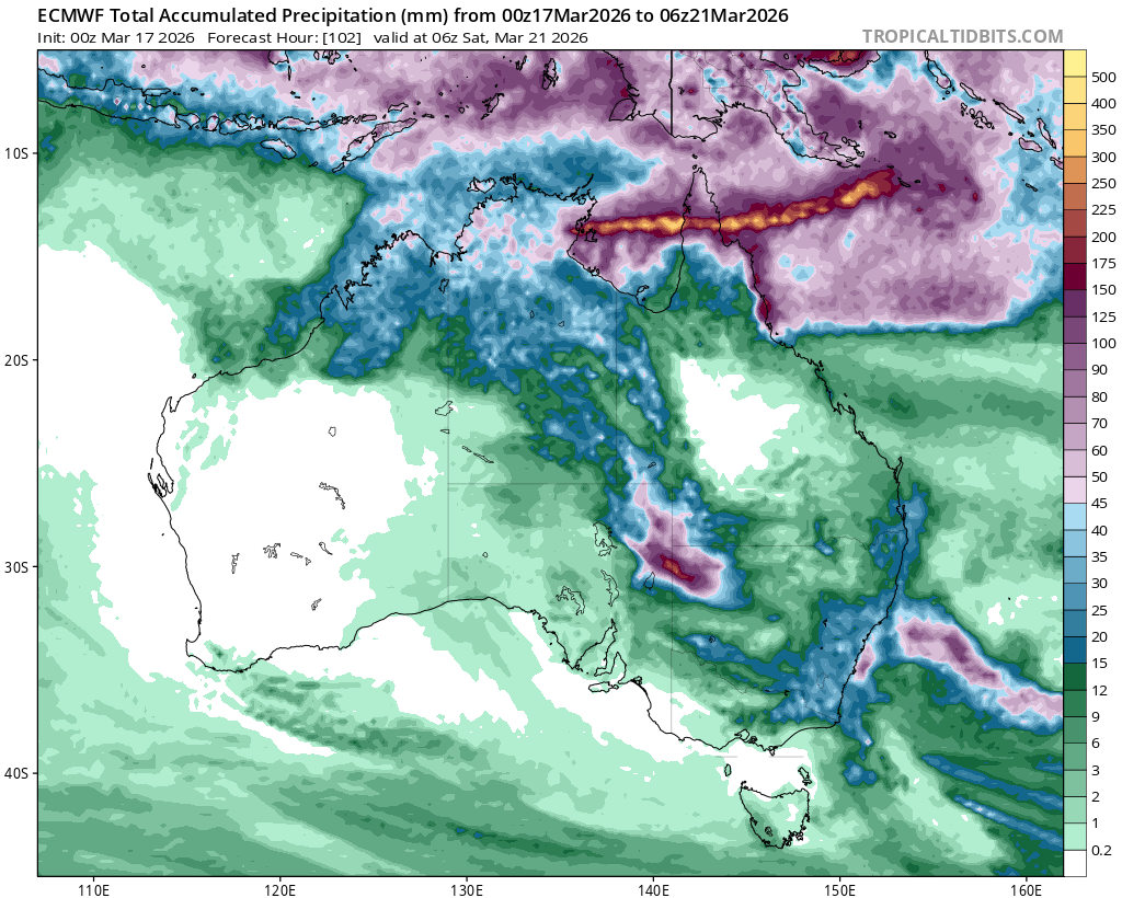 frontierfcst's tweet photo. Tropical storm Narelle is quickly gaining strength in the Coral Sea this morning, most models show strengthen into a major cyclone as it approaches the northern tip of Australia.

This system will get pushed to the west by a high pressure to it's south. Which will put places like Coen  at play for some dangerous conditions within the next 2-3 days. This includes high winds and flooding rains which could exceed 300 mm in some places.