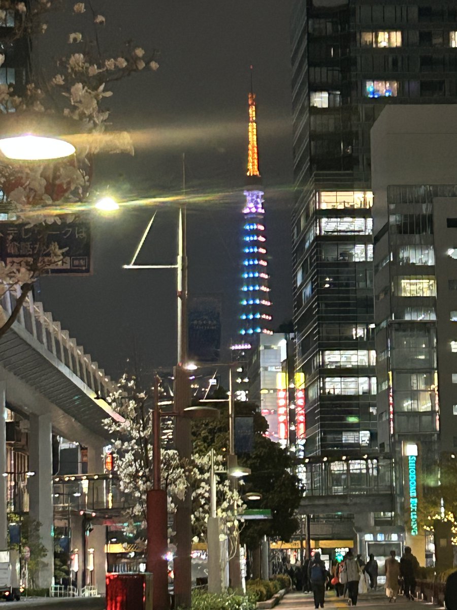 一次会終わりの会社員のグループは送別会かな。後はイベント帰りの群衆。1人で反対方向へ。パン🥐たくさん買っちゃったけど、しばらく来ないからいいよね。