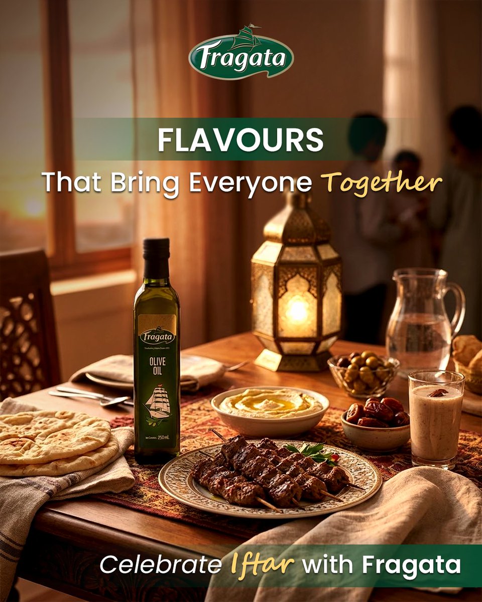 FragataIndia's tweet image. Make your Iftar special with Fragata’s rich Mediterranean taste—because great meals are meant to be shared.

fragataindia.com

#Fragata #FragataOliveOil #RamadanMoments #CelebrateIftar #IftarTogether  #RamadanTable #IftarSpecial #foryourpage #fyp #explorepage #Excellence