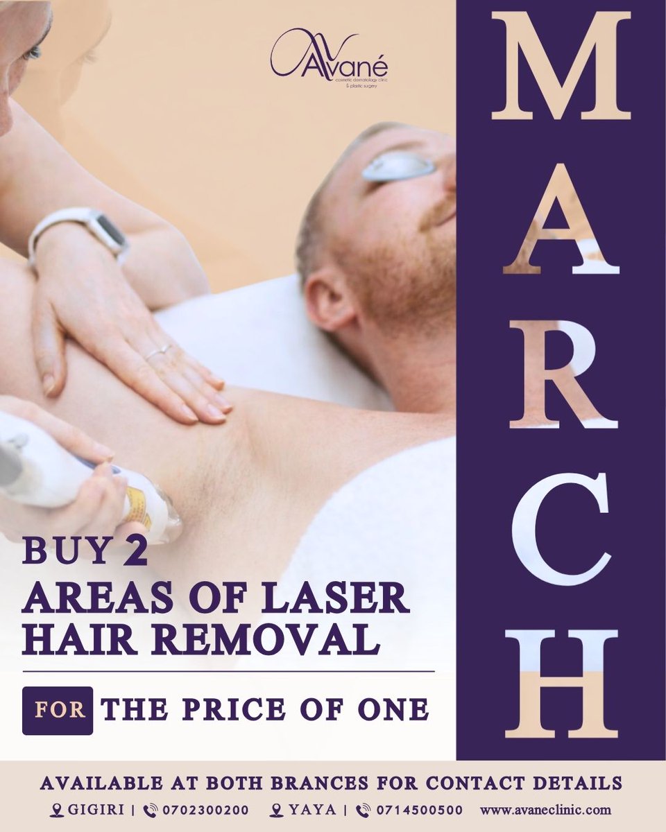 YayacentreKE's tweet image. Laser Hair Removal Offer.
Enjoy underarms complimentary @avane_clinic!

↳Where to redeem?
Avané Yaya.

↳Validity?
Valid until 31st March. T&amp;amp;Cs apply.

📍 Yaya Centre, 4th Floor
📞 +254 714 500 500

#laserhairremoval #advancedlasertechnology #avaneclinic #womenmonthcelebration