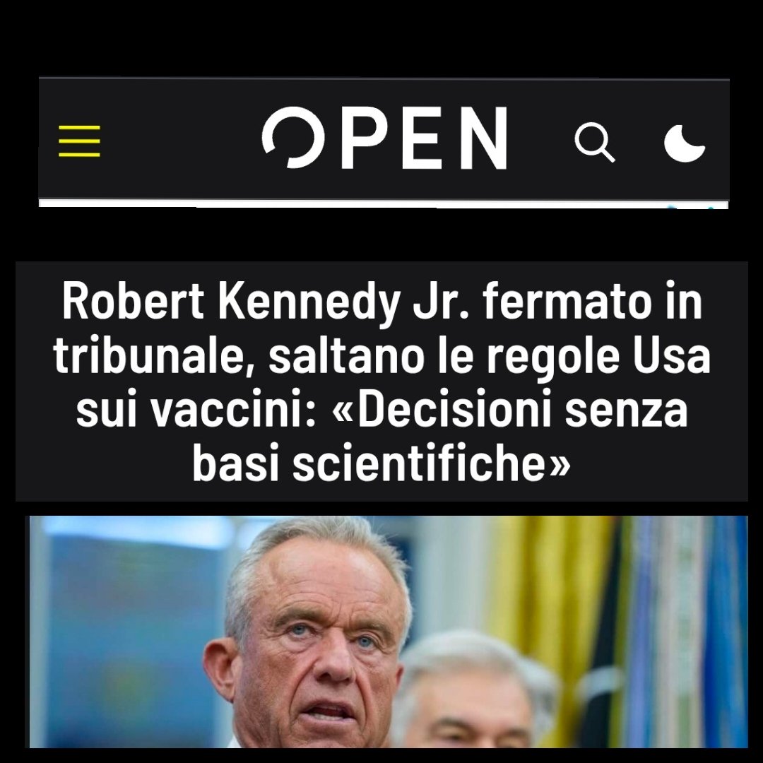 Rimanere senza parole è l'unica reazione possibile di fronte a questo degrado dell'informazione. 
Ecco, guardate questo titolo. Leggetelo bene: «Robert Kennedy Jr. fermato in tribunale, saltano le regole Usa sui vaccini: "Decisioni senza basi scientifiche"». 
Questo è il